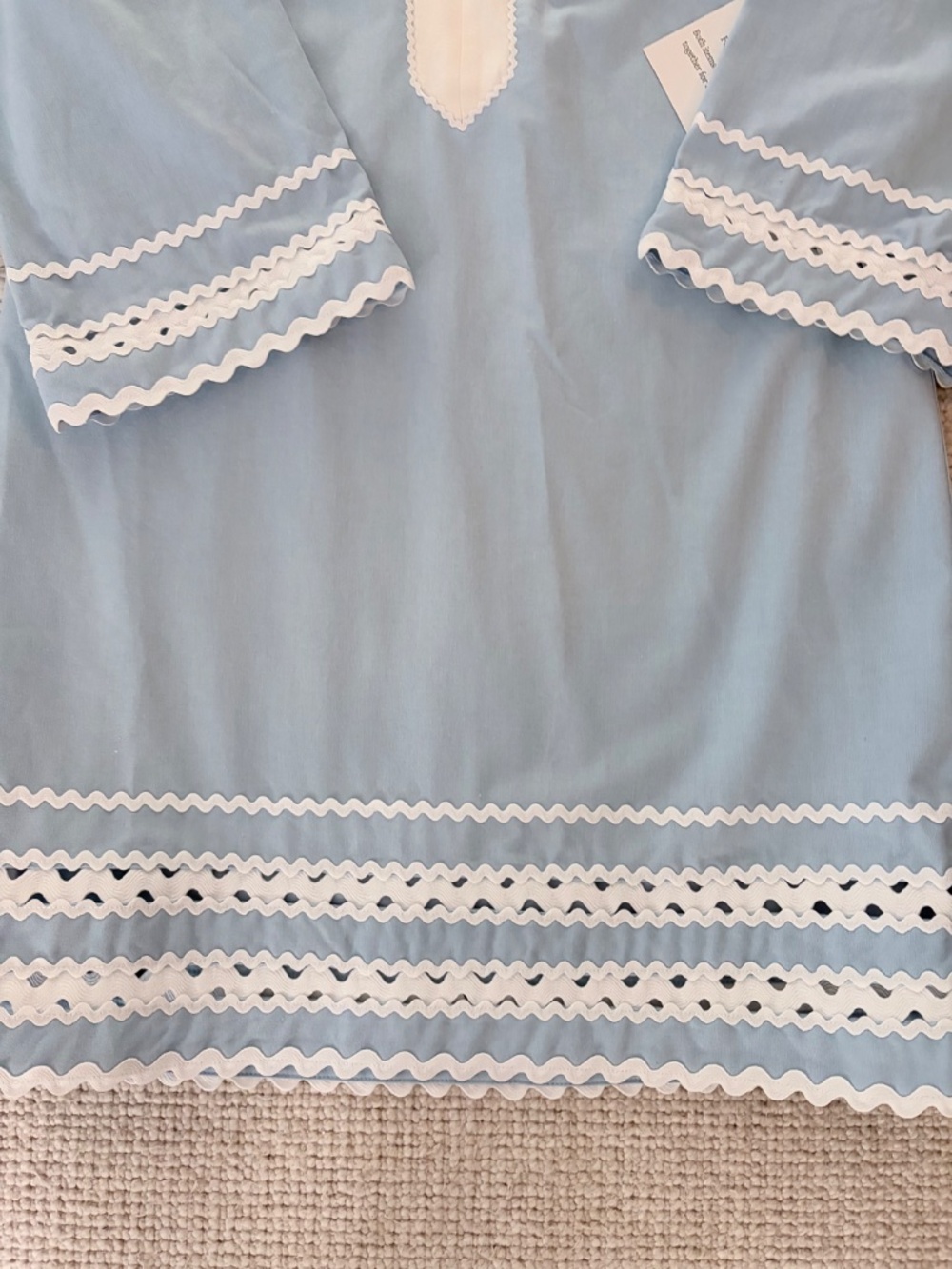 English Factory Blue Ric Rac Dress (M) NWT - Picture 8 of 14